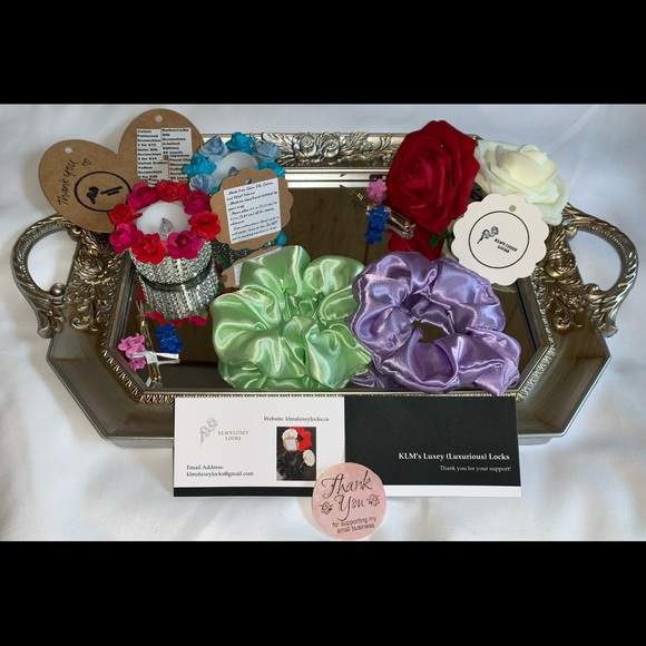 Mint Green Lavender Satin Silk Scrunchie Bundle - Picture 1 of 2
